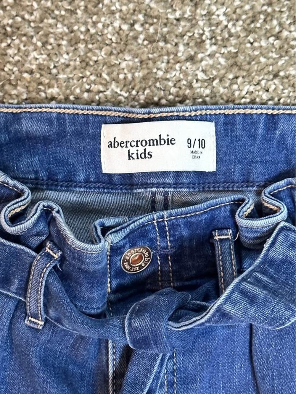 Abercrombie & Fitch Girls Size 9/10 Wide Leg Paperbag Waist Jeans